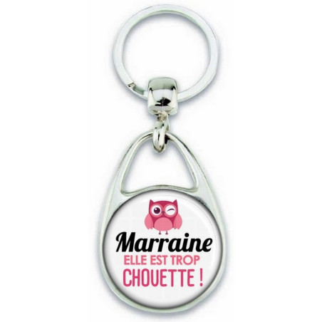       Porte clés Marraine - Idée cadeau Marraine - Anniversaire Marraine - Chouette Marraine - Idée cadeau baptème
    