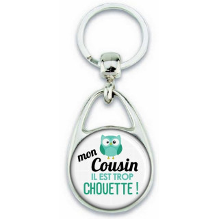 Porte clés Cousin - Idée cadeau Cousin - Anniversaire Cousin - Chouette Cousin
