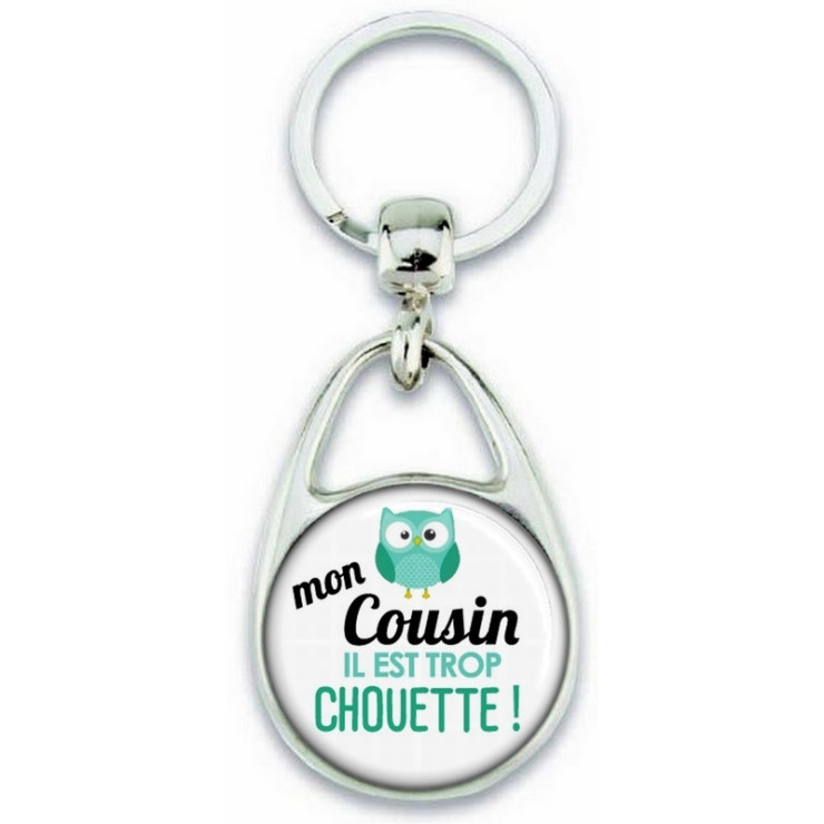 Porte clés Cousin - Idée cadeau Cousin - Anniversaire Cousin - Chouette Cousin