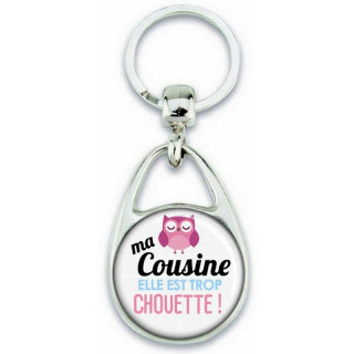 Porte clés Cousine - Idée cadeau Cousine - Anniversaire Cousine - Chouette Cousine