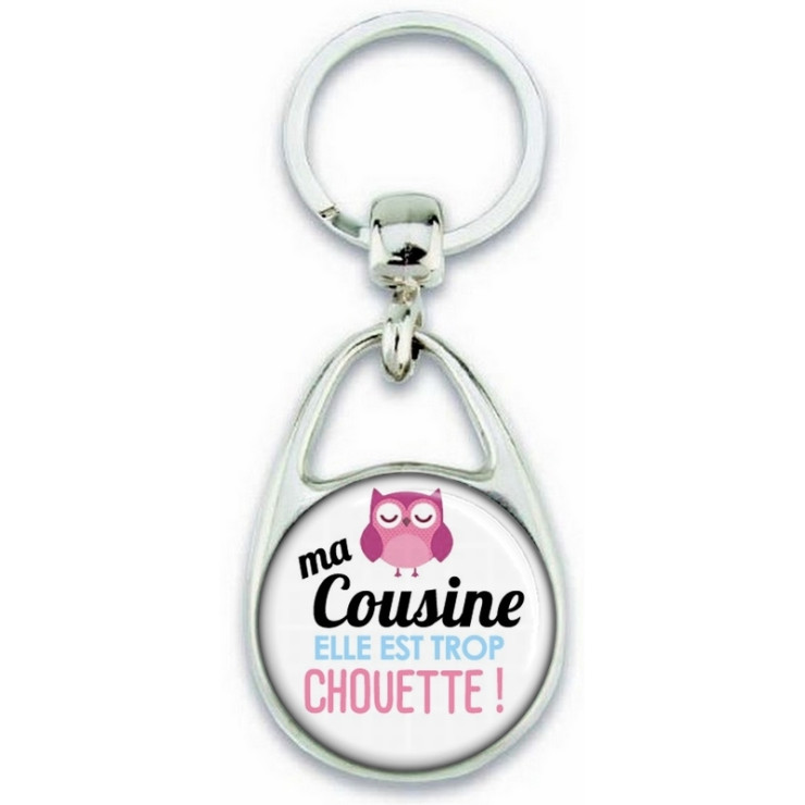 Porte clés Cousine - Idée cadeau Cousine - Anniversaire Cousine - Chouette Cousine