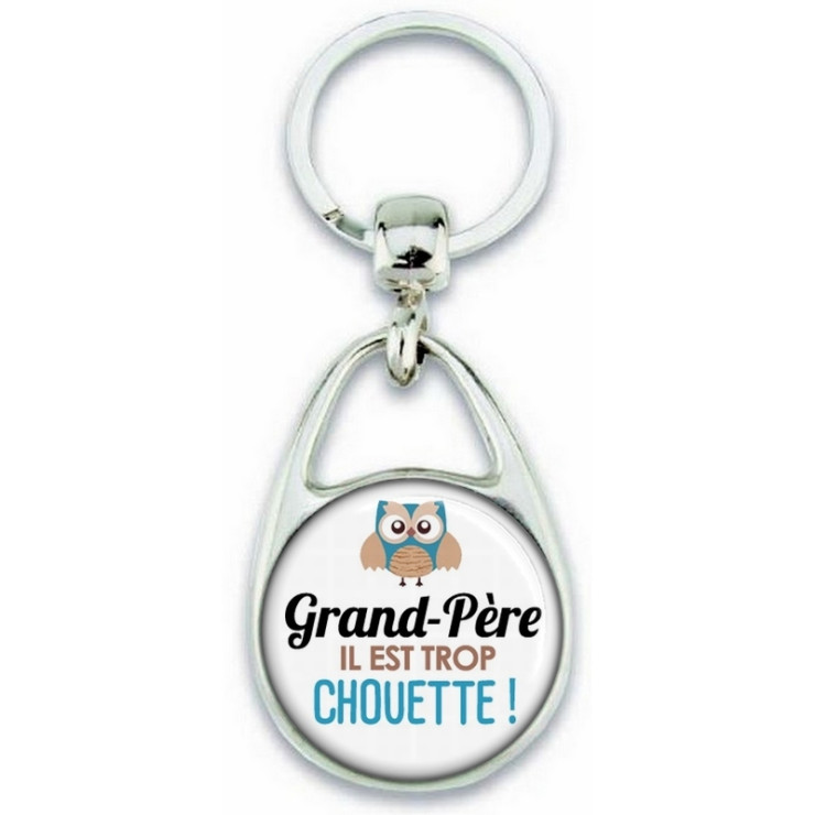 Porte clés Grand-père - Idée cadeau Grand-père - Anniversaire Grand-père - Chouette Grand-père