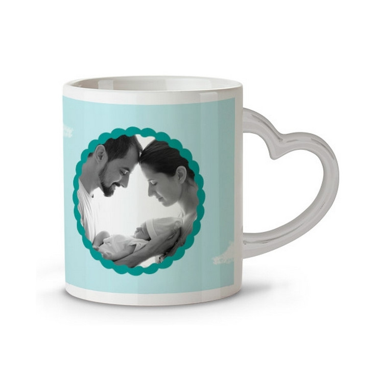 Mug personnalisé anse coeur