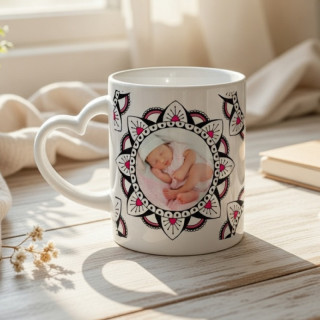 Mug personnalisable anse coeur