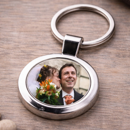       Porte-clés photo personnalisé rond
    