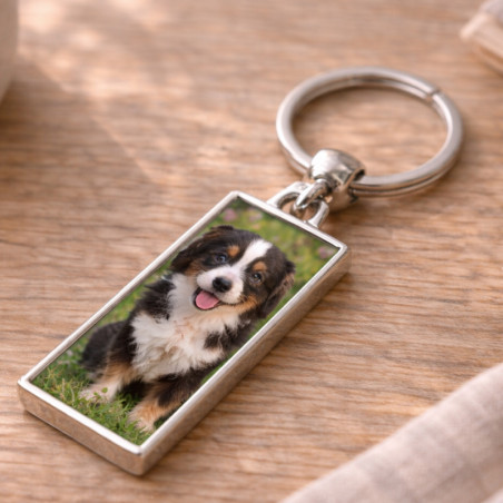       Porte-clés photo personnalisé en métal résistant
    