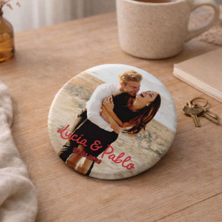 Miroir de poche personnalisé 8cm - Em création