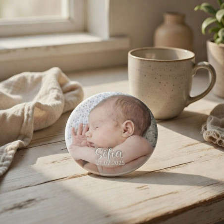       Magnet photo rond 8 cm personnalisable à l'unité
    