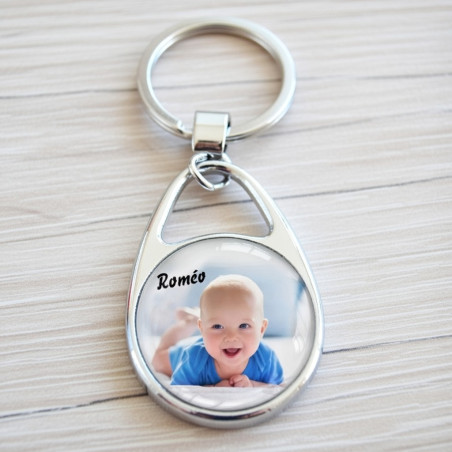       Porte-clés photo personnalisé classique avec image
    