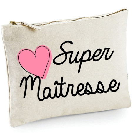       Pochette Maîtresse - Trousse Maîtresse - Ecru - Idée cadeau - angora
    