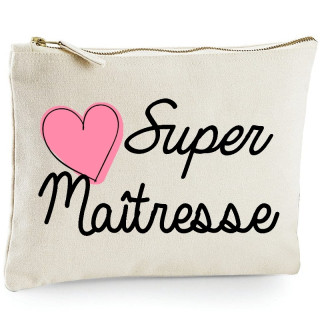 Boutique pochette Maîtresse - Trousse Maîtresse - Ecru - Idée cadeau - angora