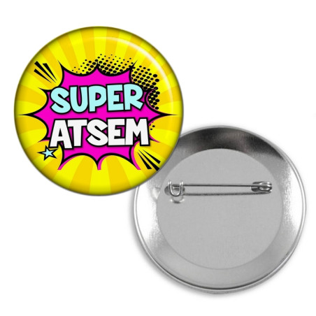       Badge Atsem - Idée cadeau Atsem - Broche épingle Atsem
    