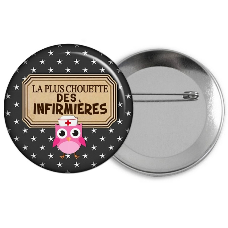       Badge chouette infirmière - Idée cadeau infirmière - Soirée - angora
    