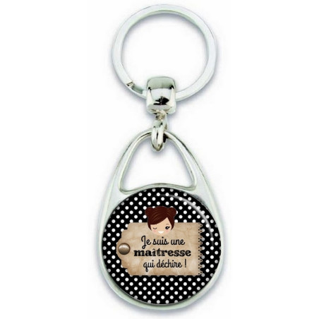       Porte clés maitresse - idée cadeau maitresse - cadeau fin d'année scolaire
    