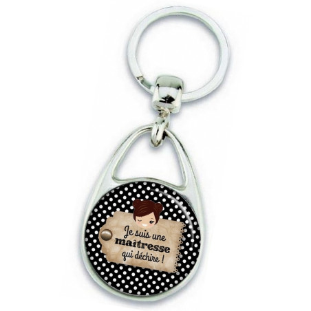       Porte clés maitresse - idée cadeau maitresse - cadeau fin d'année scolaire - enseignante - école - merci maîtresse
    