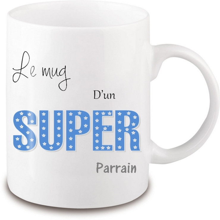 Mug super parrain - Idée cadeau originale parrain - Anniversaire parrain - Tasse super parrain- angora