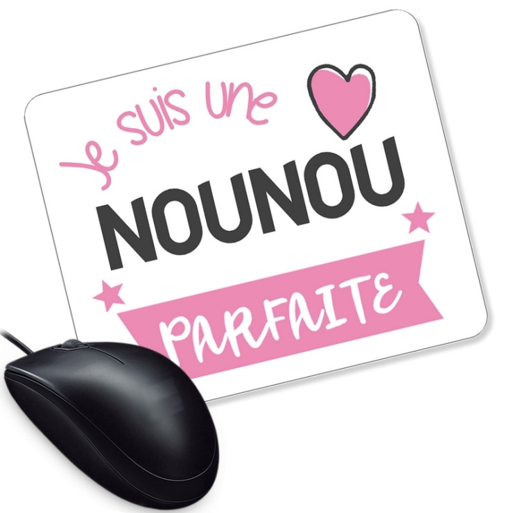 Tapis de souris nounou - Idée cadeau nounou - Anniversaire nounou - fête nounou - merci nounou - cadeau fin de contrat -angora