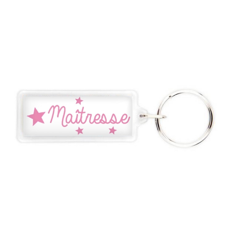       porte clé maitresse plexi - idée cadeau
    