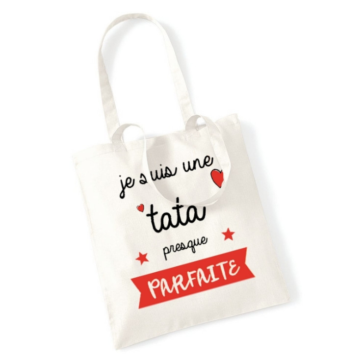 Tote bag Tata - Idée cadeau Tata/Tatie - Sac course Tata/Tatie