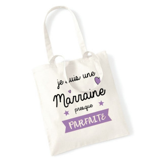 Boutique tote bag Marraine - Idée cadeau Marraine - Sac course Marraine - Angora