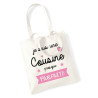 Tote bag Cousine - Sac course cousine - Tote Bag Femme