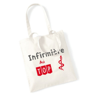 Boutique tote bag Infirmière- Sac - Idée cadeau pratique - Sac shopping - angora