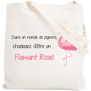 Tote bag Flamant Rose - Sac Shopping - Angora