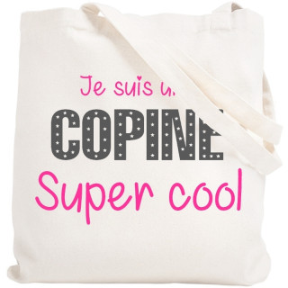 Tote bag Copine - idée cadeau - Sac réutilisable - Sac course - angora