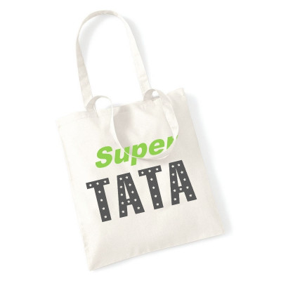 Achat tote bag Tata - Idée cadeau Tata - Sca réutilisable Tata - angora