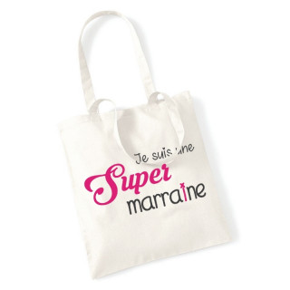 Boutique tote bag marraine - Sac réutilisable Marraine - angora