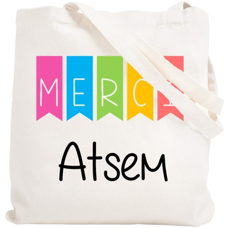       Tote bag Merci Atsem - Sac shopping Atsem - Idée cadeau atsem - angora
    
