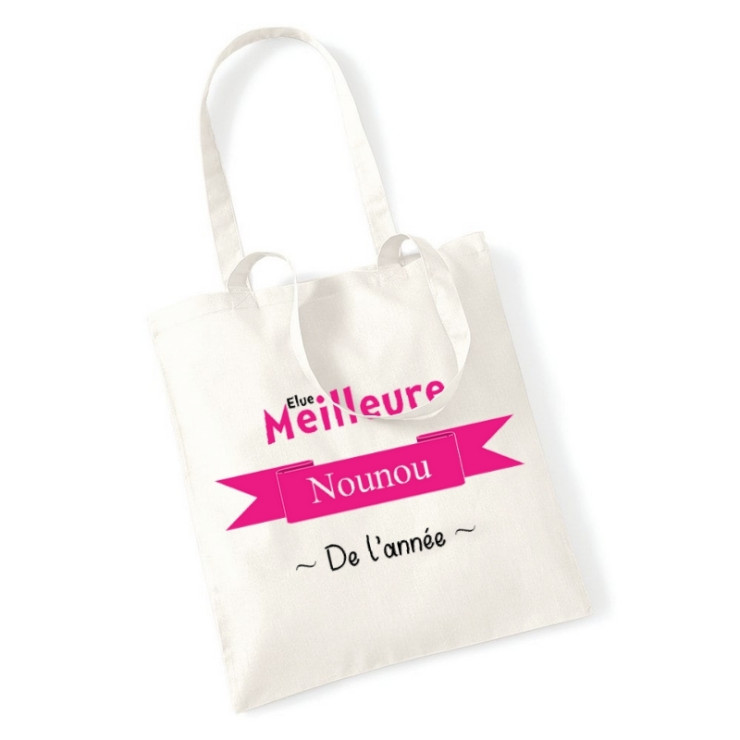 Tote bag Nounou - Sac course nounou - Idée cadeau nounou
