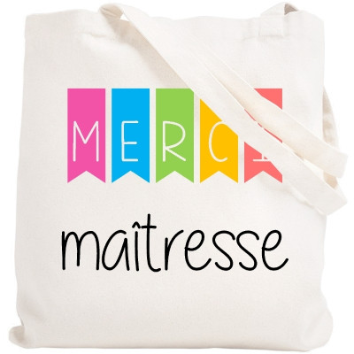 Tote bag Merci maîtresse - Sac shopping Maitresse - angora