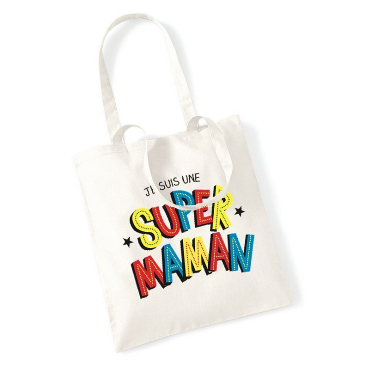 Tote bag maman - Sac shopping maman - idée cadeau maman - Angora - Em création