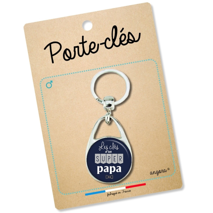 Porte clés Papa - cadeau papa - Porte clé métal Papa - Idée cadeau originale pour papa - angora
