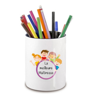 Pot à crayon Maîtresse - Idée cadeau Maîtresse - Cadeau fin d'année scolaire - cadeau original maitresse d'école - angora