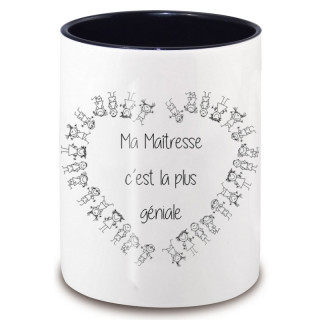 Achat pot à crayon maîtresse d'école - idée cadeau maitresse d'école - Cadeau fin d'année scolaire - angora