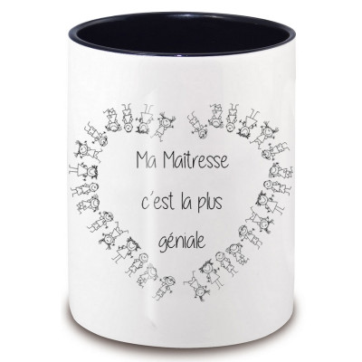 Achat pot à crayon maîtresse d'école - idée cadeau maitresse d'école - Cadeau fin d'année scolaire - angora