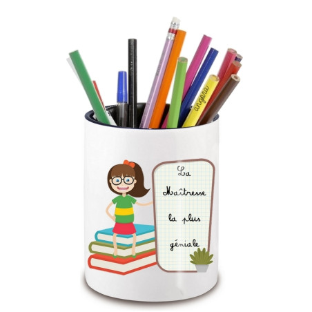       Pot à crayon maitre d'école - cadeau original maitre d'école - Cadeau école fin d'année scolaire - angora
    