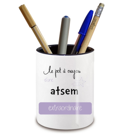       Pot à crayon Atsem - Idée cadeau originale Atsem - Cadeau école Atsem
    
