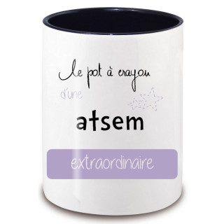 Achat pot à crayon Atsem - Idée cadeau originale Atsem - Cadeau école Atsem