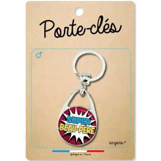 Boutique porte clés "Super beau père" comics - Em création