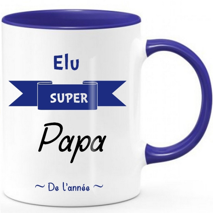 Mug papa - Mug bleu papa - Super Papa - Idée cadeau Papa