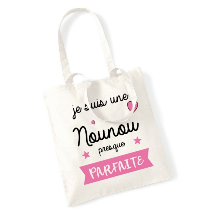       Tote bag nounou - Sac nounou - cadeau fin de contrat nounou
    