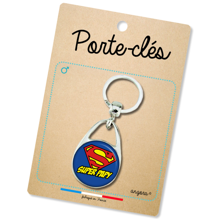 Porte clés Super PAPY - Idée cadeau super papy