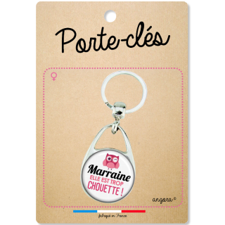 Boutique porte clés Marraine - Idée cadeau Marraine - Anniversaire Marraine - Chouette Marraine - Idée cadeau baptème