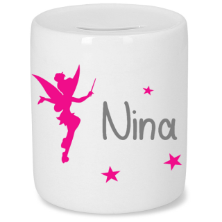 Tirelire prénom personnalisé - Fée