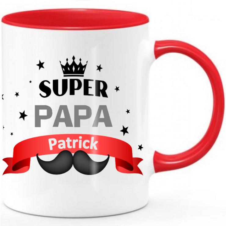 Mug papa personnalisé rouge