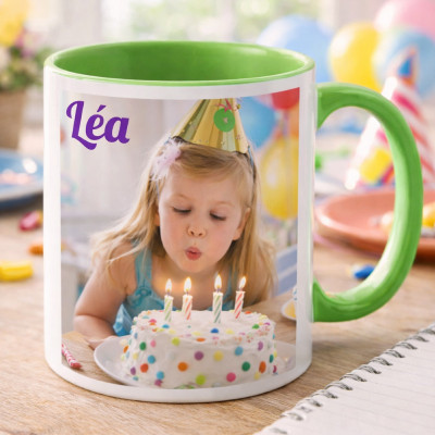 Tasse verte personnalisable