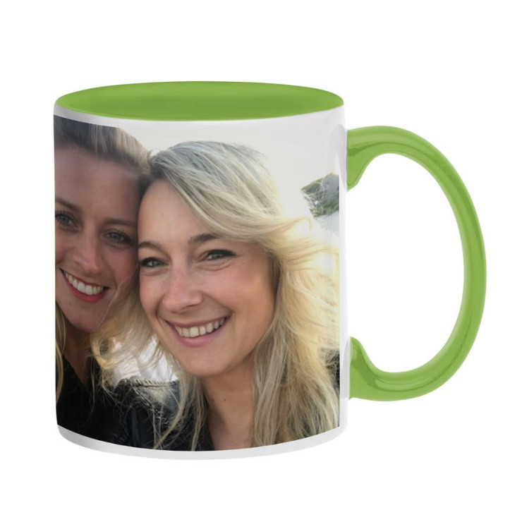       Tasse verte personnalisable avec image et message
    
